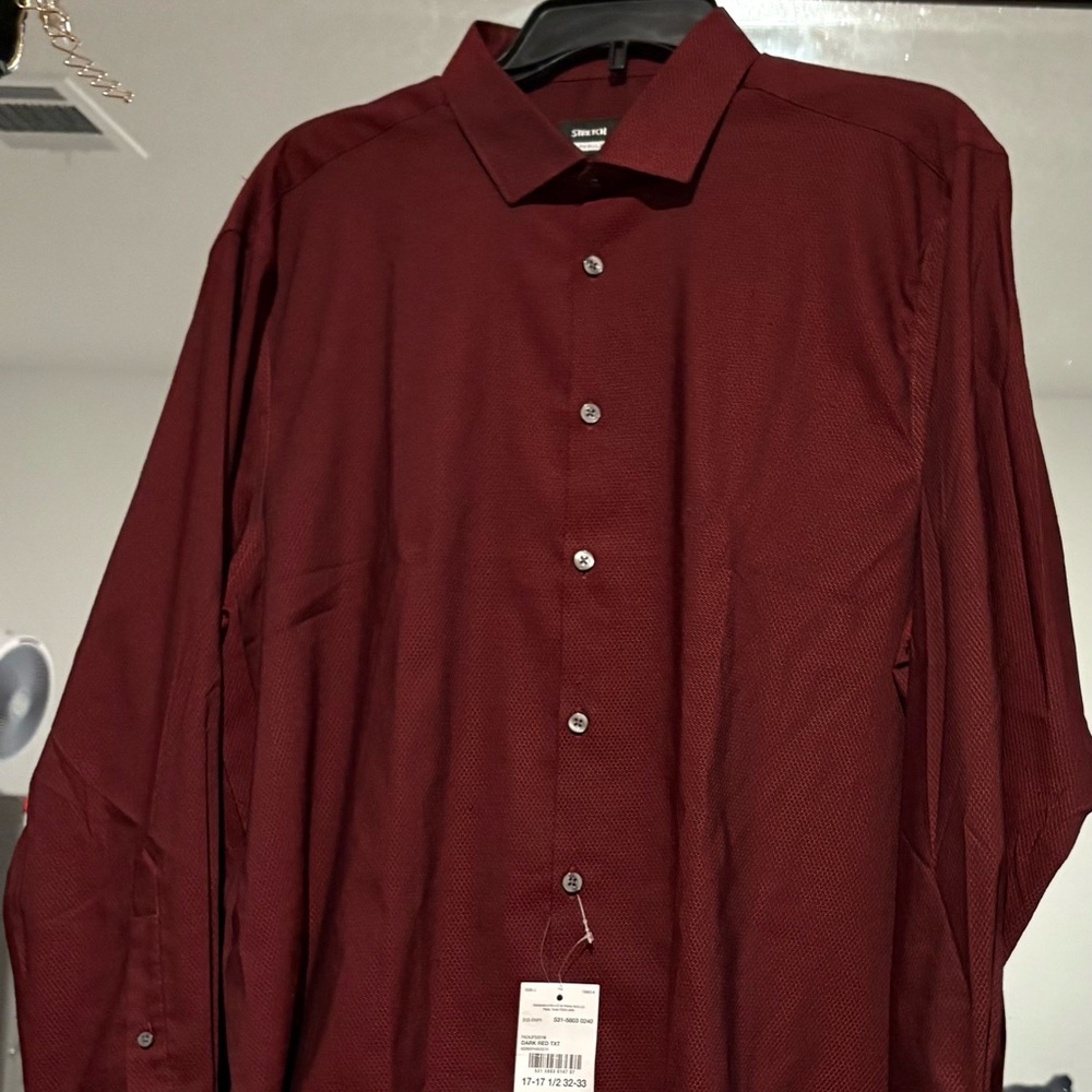 Calvin Klein Men's Burgundy Button Down Shirt